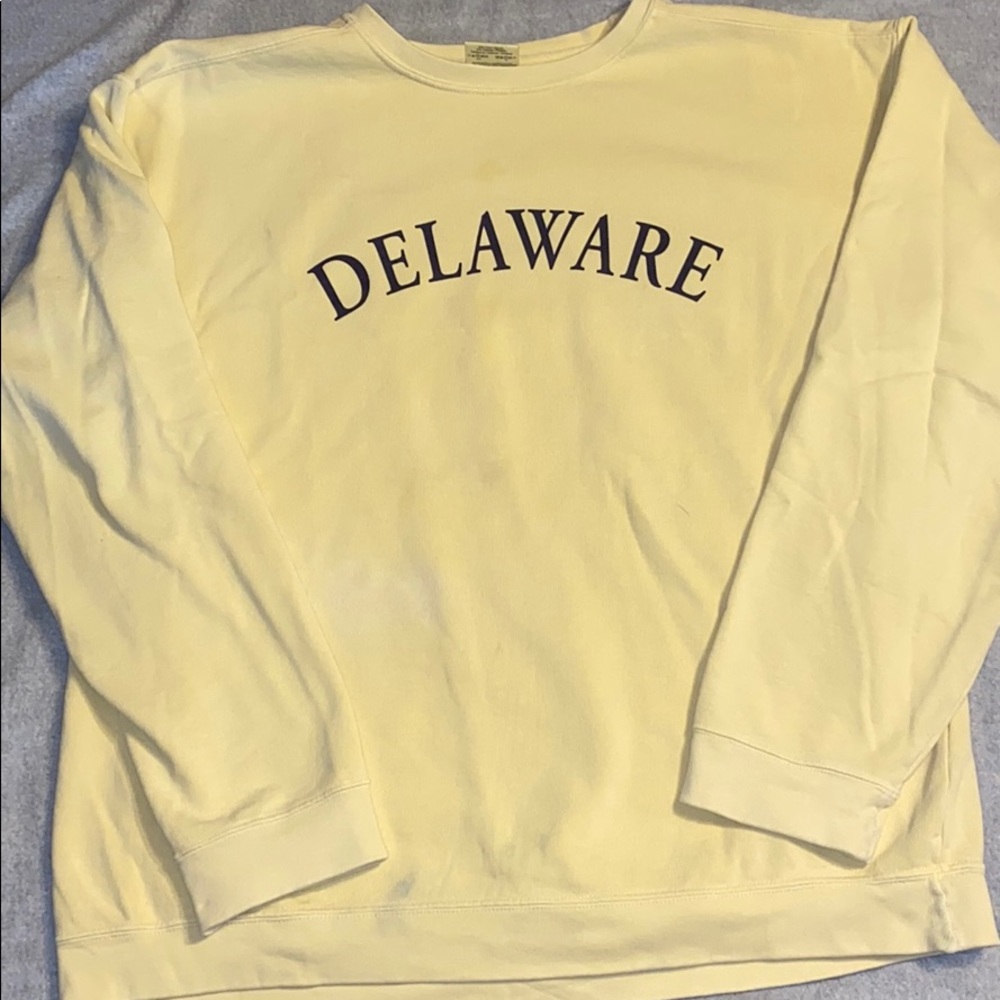 Comfort Colors Pale Yellow Delaware Crewneck Sweatshirt